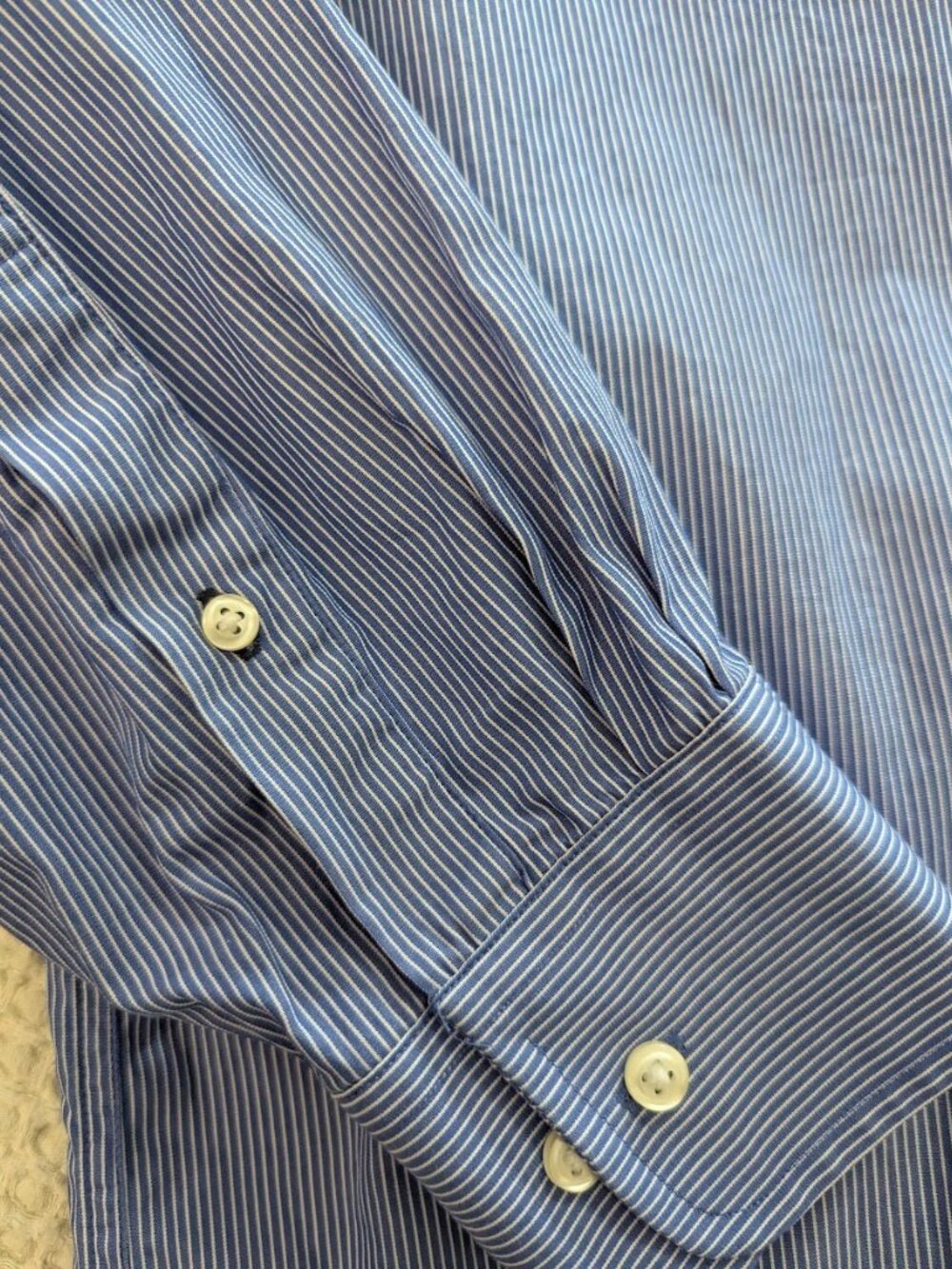 T.H. Striped Cotton Blue Regular Fit Dress Men`s Shirt Power Dressing - Picture 8 of 16